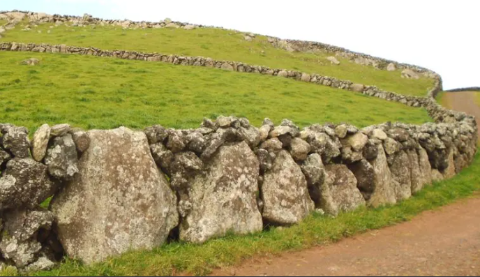 Stone walls ("currais") on island of Terceira, Azores (Portugal), historically used to partition property