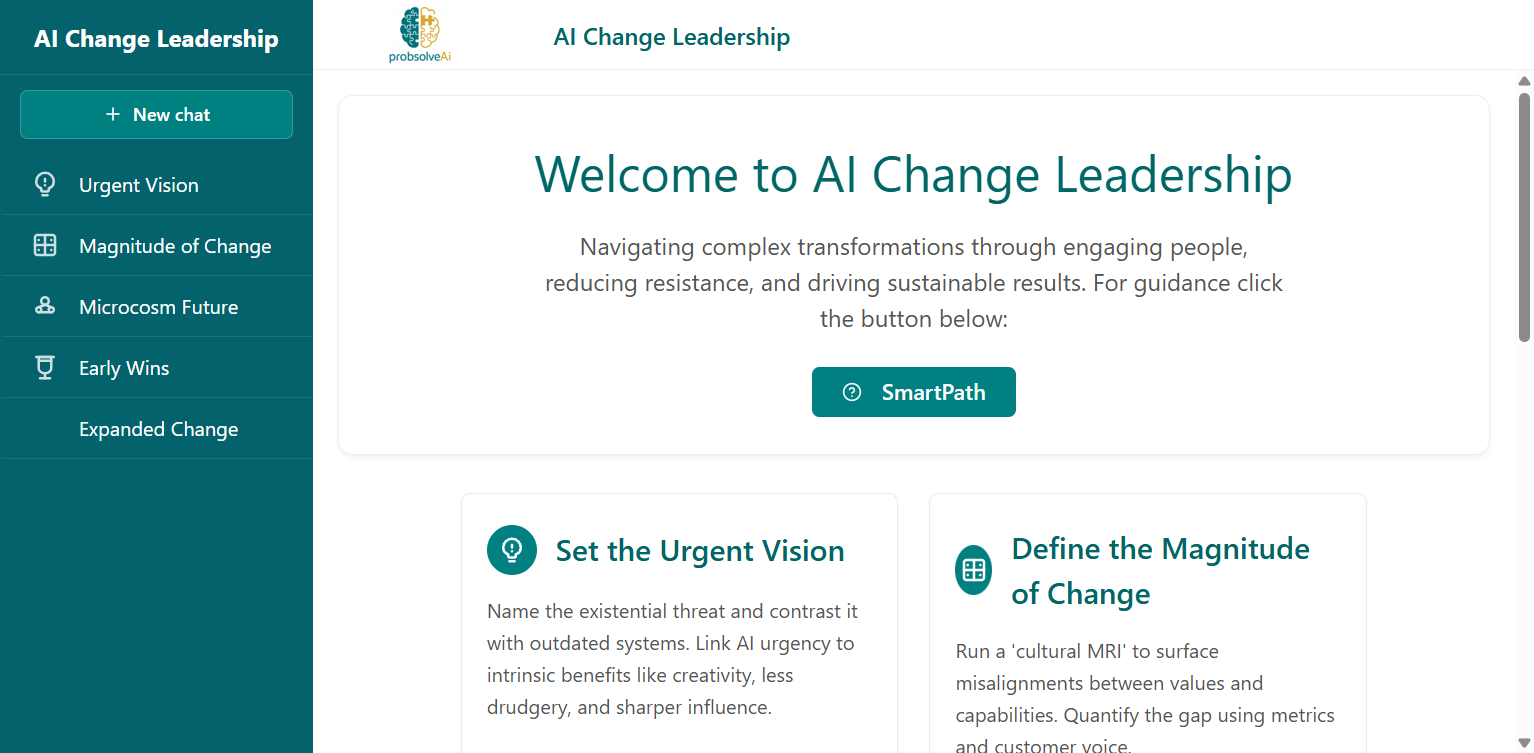 ProbSolveAI AI Change Leadership App ProbSolveAI AI Change Leadership App