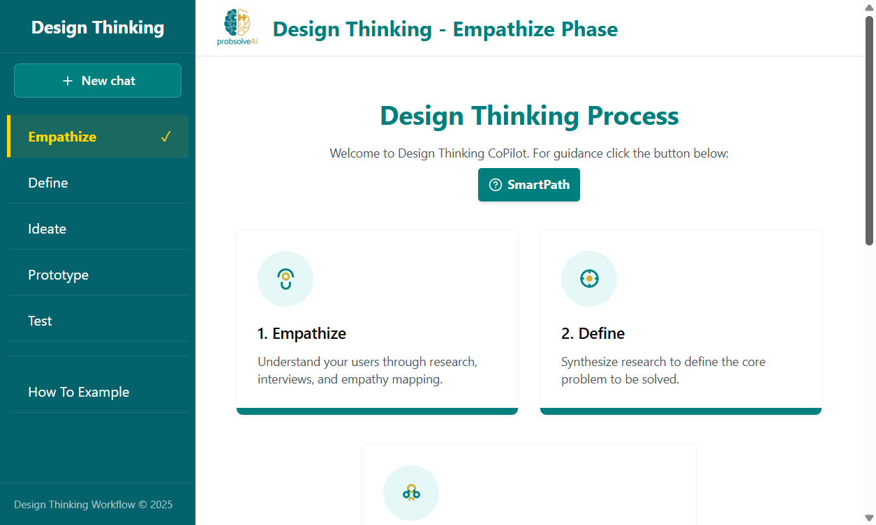 ProbSolveAI Design Thinking App ProbSolveAI Design Thinking App