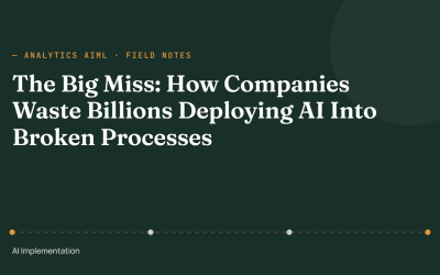 The Big Miss: How Companies Waste Billions Deploying AI Into Broken Processes