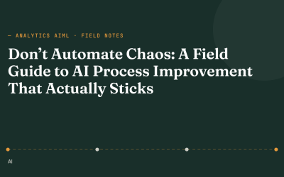 Don’t Automate Chaos: A Field Guide to AI Process Improvement That Actually Sticks