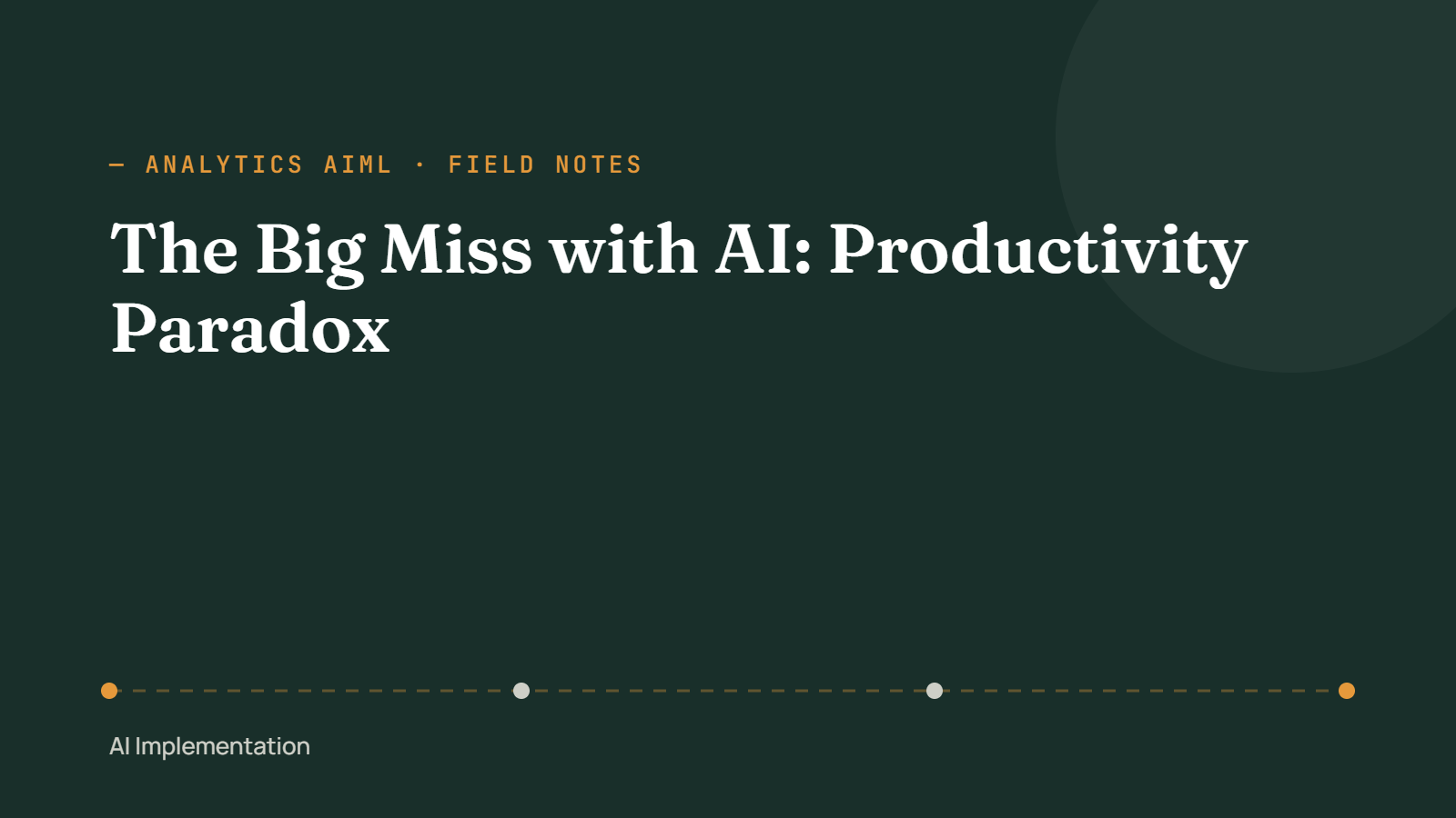 The Big Miss with AI: Productivity Paradox
