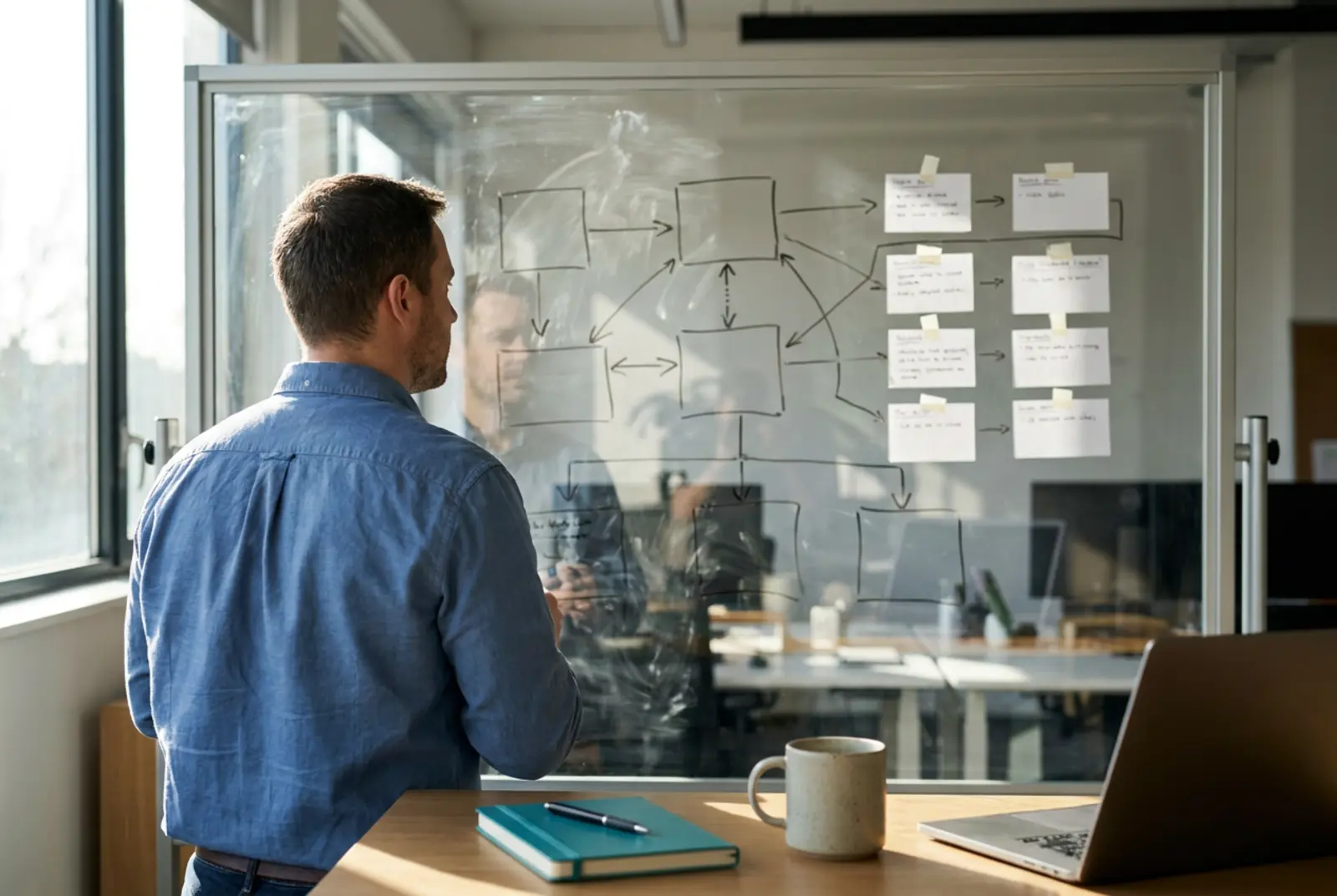 Lakehouse Security Consulting: engineer mapping security log sources to a common schema on a whiteboard
